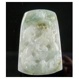 Burma Green Jadeite Carved Dragon Pendant