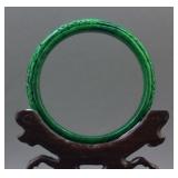 Burma Green Jadeite Carved Bangle
