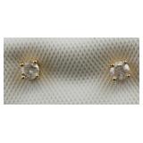 14K Yellow Gold 0.16ct Diamond Earrings RV $400