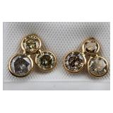 14 K Yellow Gold Diamonds Earrings CRV $3200