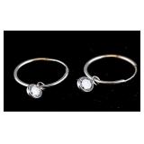 14K White Gold 0.45ct Hoop Earrings CRV $2000
