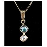 0.46 ct Blue and White Diamond Necklace CRV$1600