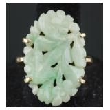 Chinese 14K Gold Jadeite Ring