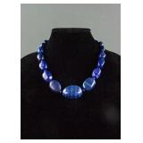 Chinese Lapis Lazul Carved Necklace