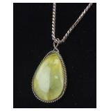 Stamped Sterling Silver Amber Necklace