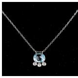 4.6ct Genuine Rare Blue Zircon Necklace CRV$2600