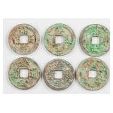 1368-1398 Ming Hongwu 1 Cash Hartill- 20.57 6 PC