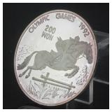 1992 North Korean Olympic Games Silver Coin 999 MK