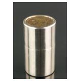 Russian Round Silver Case with Bronze Coin Top