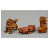 19th Century Three (3) Japanese Boxwood Netsuke
