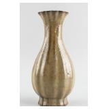 Chinese Ge Style Brown Porcelain Lobed Vase