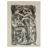 Jacques Villon Signed Litho Male/Female Figures