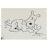 Herge Belgian Pop Art  Ink on Paper Snwoy Tintin
