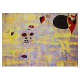 Joan Miro Spanish Surrealist Mixed Media on Canvas
