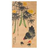 Qi Baishi 1864-1957 Chinese Watercolor Chicken
