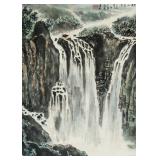 Feng Jianwu 1910-1989 Chinese Watercolor Landscape