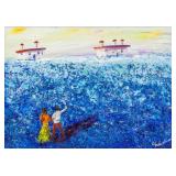 Carlos Nadal Spanish Fauvist Oil on Board