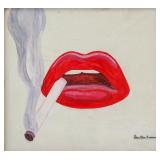 American Pop Art Oil on Canvas Signed Illegibly