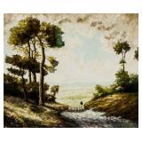 19/20th C. Oil on Canvas Pastoral Scene Unsigned