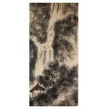 Fu Baoshi 1904-1965 Chinese Watercolor Waterfall