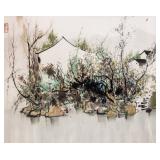 Wu Guanzhong 1919-2010 Chinese Watercolor Village