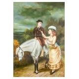 Oil on Canvas Chinese XX Portrait of Couple