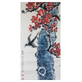 Li Shouzhen 1909-2003 Chinese Watercolor Swallow