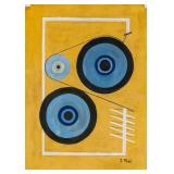 Ivan Puni Russian Suprematist Tempera on Paper