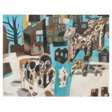 Pavel Filonov Russian Realist Gouache on Paper