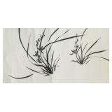 Rong Geng 1894-1983 Chinese Ink Orchid Paper Roll