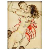 Egon Schiele Austrian Expressionist Gouache