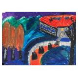 Max Pechstein German Expressionist Pastel/Paper