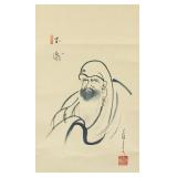 Shan Sou Chinese Ink Bodhidharma Scroll