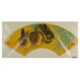 Ding Ducai b.1974 Chinese Watercolor Rabbits