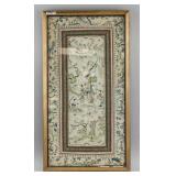19th Century Chinese Embroidery Panel Framed