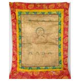 17/18th Century Chinese Tibetan Tanka on Silk