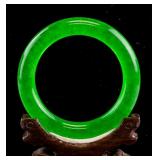 Chinese Green Hardstone Carved Bangle