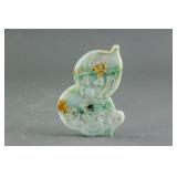 Burma Green and Russet Jadeite Gourd Form Pendant