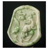 Burma Green Jadeite Carved Beast Pendant