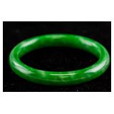 Burma Green Jadeite Carved Bangle