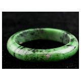 Burma Fine Green Jadeite Carved Bangle GIA Cert