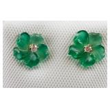 0.024ct Diamond Flower Earrings