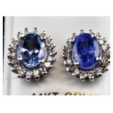 3.22ct Tanzanite & Diamond Earrings CRV $7600