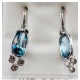 9.00ct Blue Zircon and Diamond Earrings CRV $9200