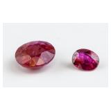 2 PC Ruby Raw African Ruby w/Cert