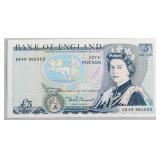 British 5 Pounds Banknote