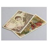 1965 Spanish 100 Pesetas and 1973 French 10 Francs