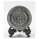 Chinese Tang Lion & Grapevine Bronze Mirror