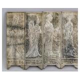 4 PC Chinese Silver-Color Metal Beauty Screen