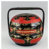 Chinese Bamboo Two-Layer Basket with Lid